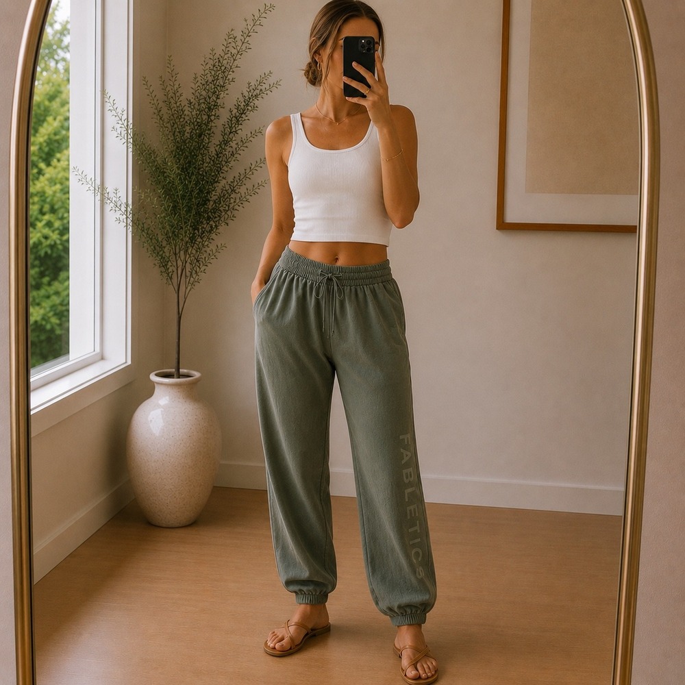 Fabletics Sage Green Jogger Pants Size Medium